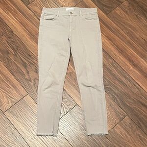 LOFT Women's Cropped Beige Jeans